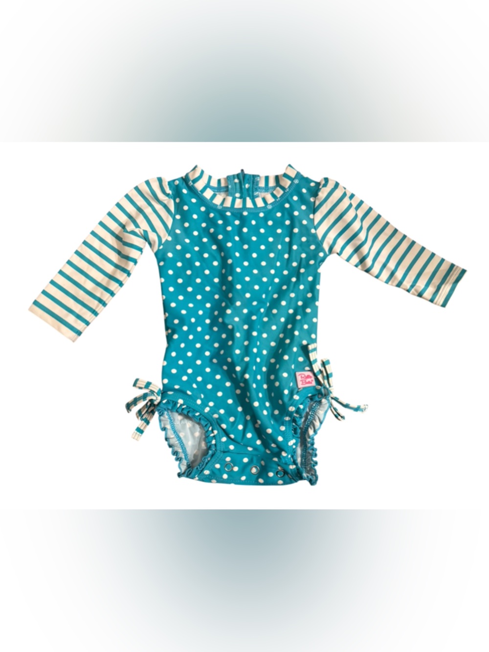 Ruffle Butts Teal Polka Dot Swim Suit